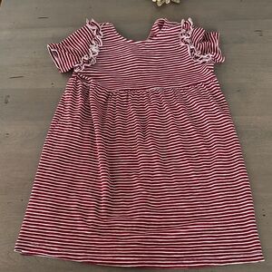 Striped maroon and White Kids Dress size 8